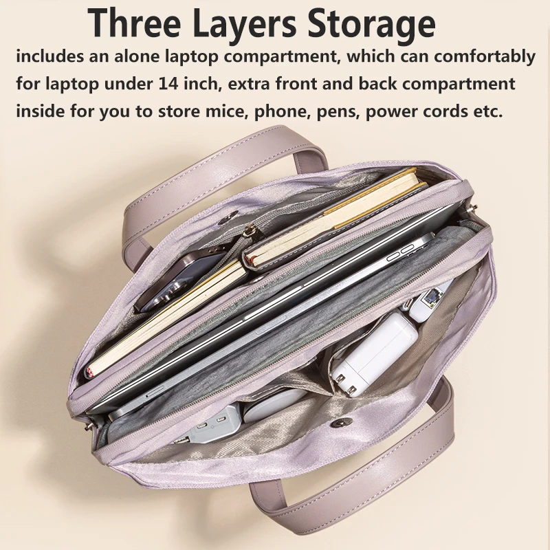 여성용 노트북 가방 비즈니스 핸드백, 맥북 프로 HP 스트림 크롬북 레노버 아이디어패드, ASUS 젠북 델 화웨이용, 14 인치