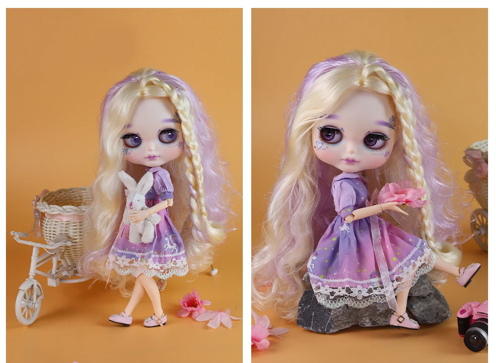 Barbara – Premium Custom Neo Blythe Doll with Multi-Color Hair, White Skin & Matte Cute Face 5