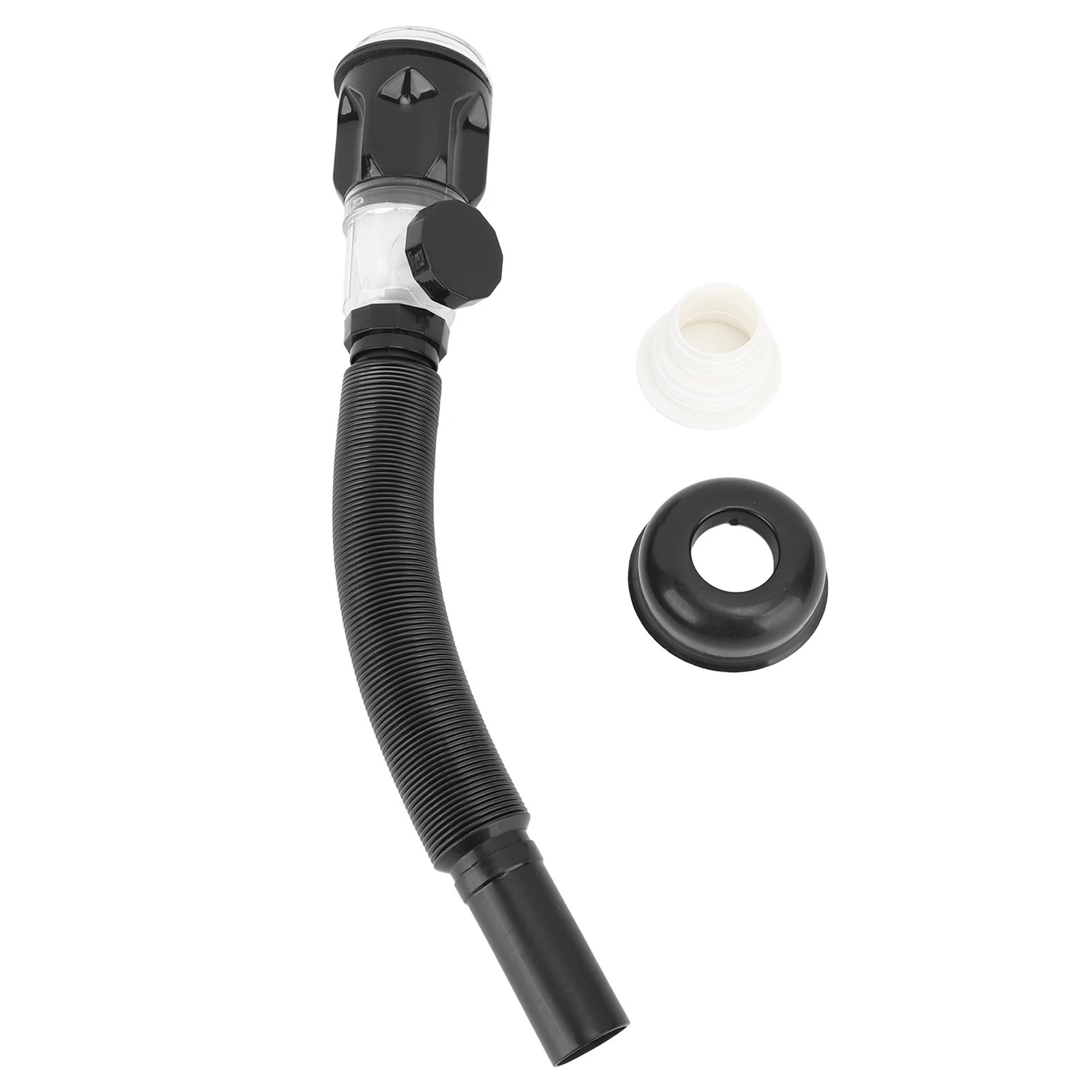 Basin Pipe Plastic Black One Piece Anti Clogging Sink Drain Tubing Pipe for Bathroom Sinks Laundry Sinks Bathroom