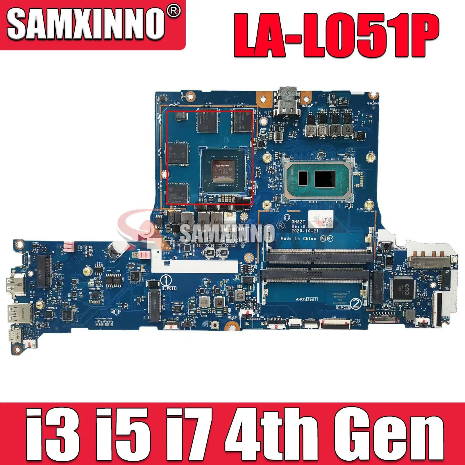 

GH52T LA-L051P Mainboard for Acer Nitro 5 AN515-56 Laptop Motherboard CPU:I5-11300H SRKH6 GPU:N18P-G61-A-A1 4G NBQBZ1101 Test OK