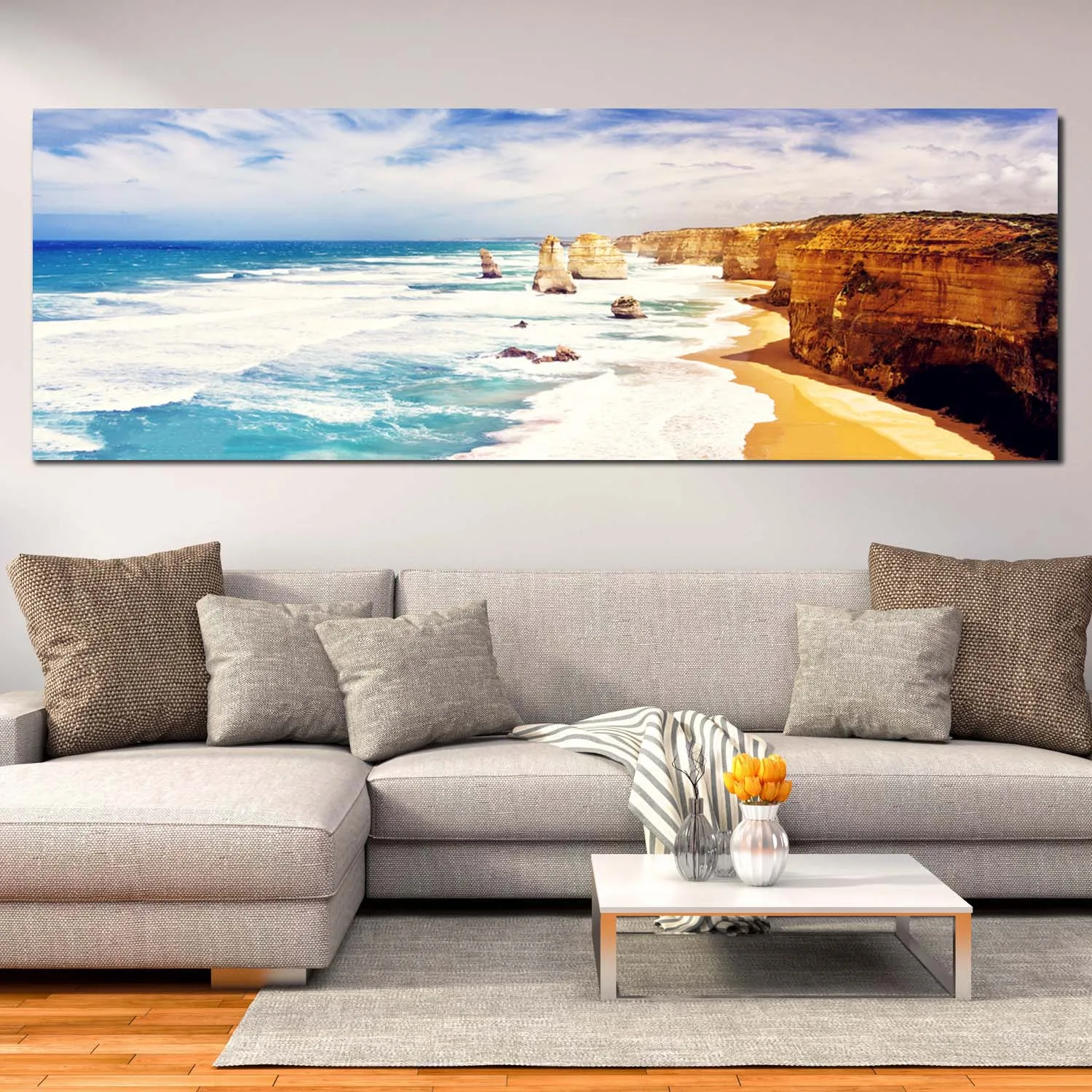 Sunshine Sea Beach Wave Sunset Scenery Canvas Painting Poster E Stampe Wall Art Pictures Living Room Home Decor No Frame