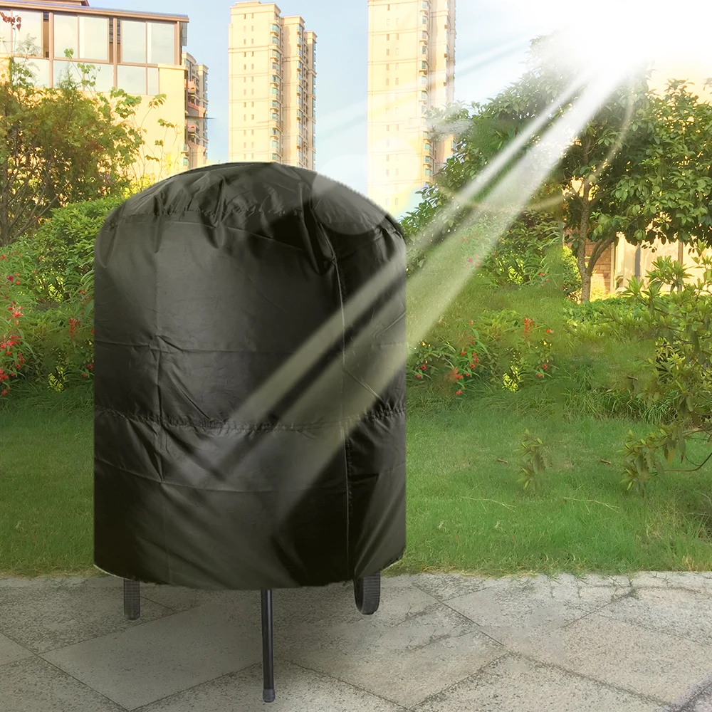 Grill Cover Round BBQ Grill Cover Anti Dust Waterproof 77x58cm/80x66x100cm Rain Protective Camping Outdoor Barbecue