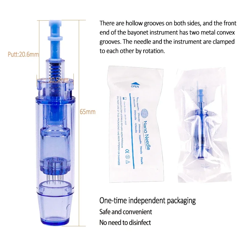 10/20/50/100Pcs Bayonet Dermapen Micro Needles UltimaA6 Dr.imp Pen Microneedling 9/12/36/42Pin/Nano Cartridge Tips MYM Stamp bayonet needle
