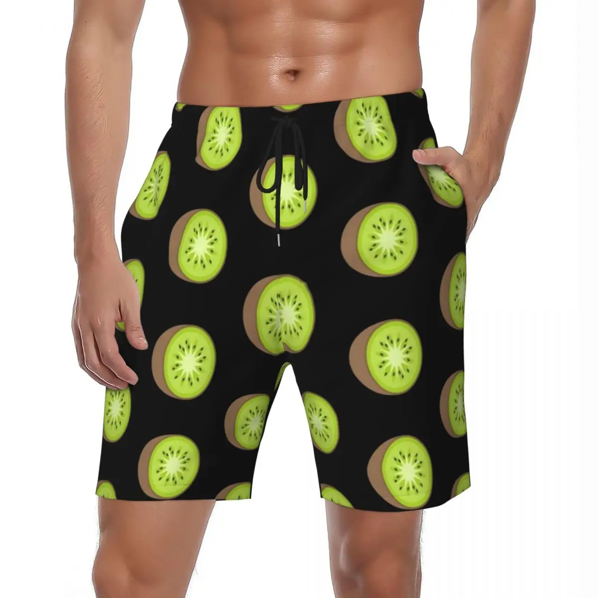 

Swimsuits Kiwi Fruit Gym Shorts Summer Green Fruits Y2K Funny Board Short Pants Men Custom Sportswear Fast Dry Swimming Trunks
