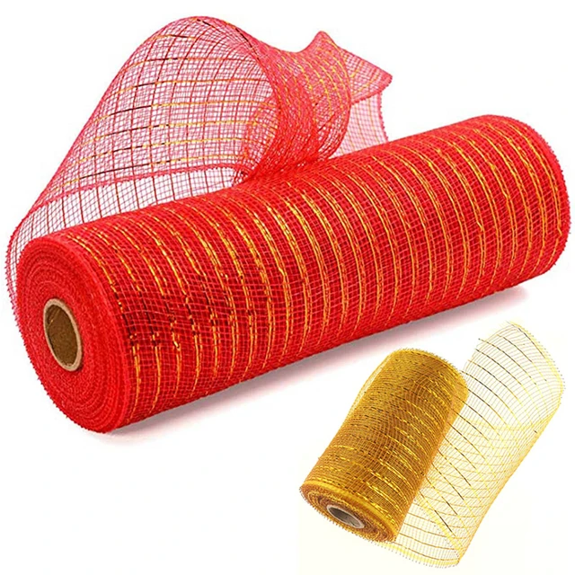 4 Rolls Mesh Ribbon for Wreaths Making Supplies, 10 Inch x 30 feet Metal  Mesh - AliExpress