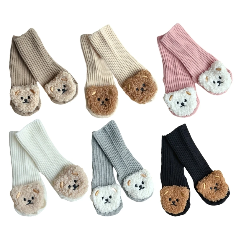 

Infant Anti Slip Socks with Dotted Pattern Cotton Baby Bear Sock Slip Resistant Socks Suitable for Home & Nursery