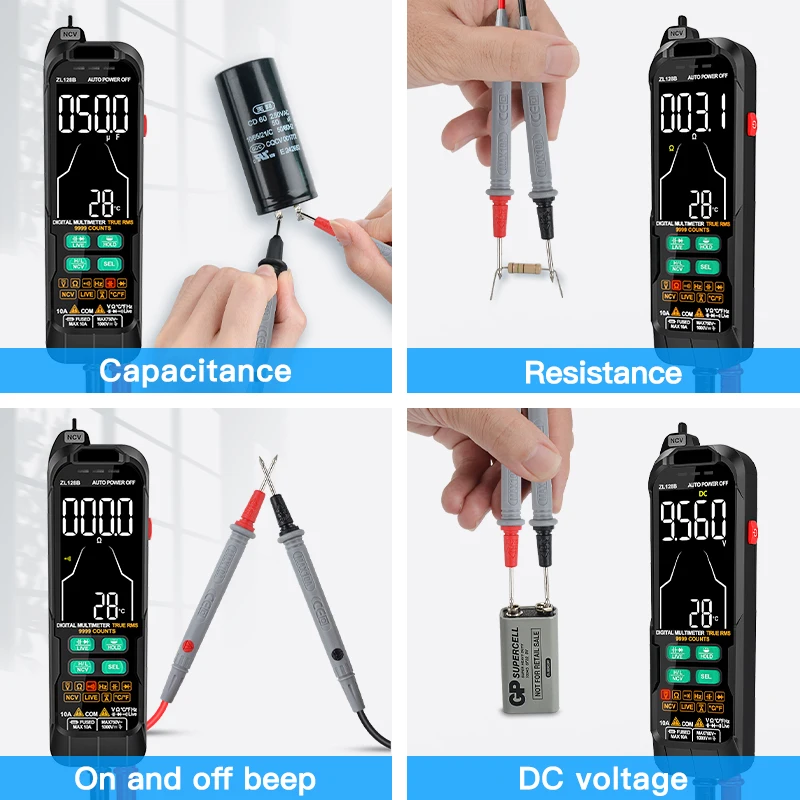  Ƽ AC DC   ׽, USB  T-RMS Ʈ Ƽ, µ  Ƽ, 9999 īƮ