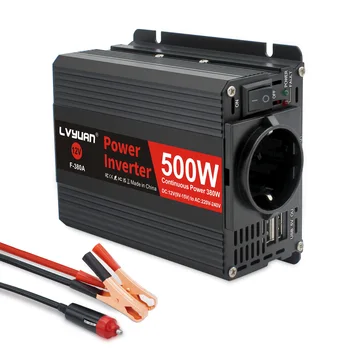 อินเวอร์เตอร์ DC 12V to AC 220V 230V 1500 W/4000 W แรงดันไฟฟ้า Dual USB Universal EU ซ็อกเก็ตอินเวอร์เตอร์พลังงานแสงอาทิตย์อุปกรณ์เสริมอัตโนมัติ 12