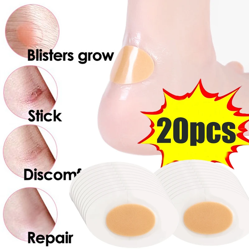 

20PCS Gel Heel Protector Foot Patches Adhesive Blister Pads Hydrocolloid Heel Liner Shoes Stickers Pain Relief Plaster Foot Grip