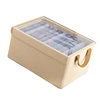 Space Efficient Fabric Storage Container with Lid Easy To Store Clothing Holder 3