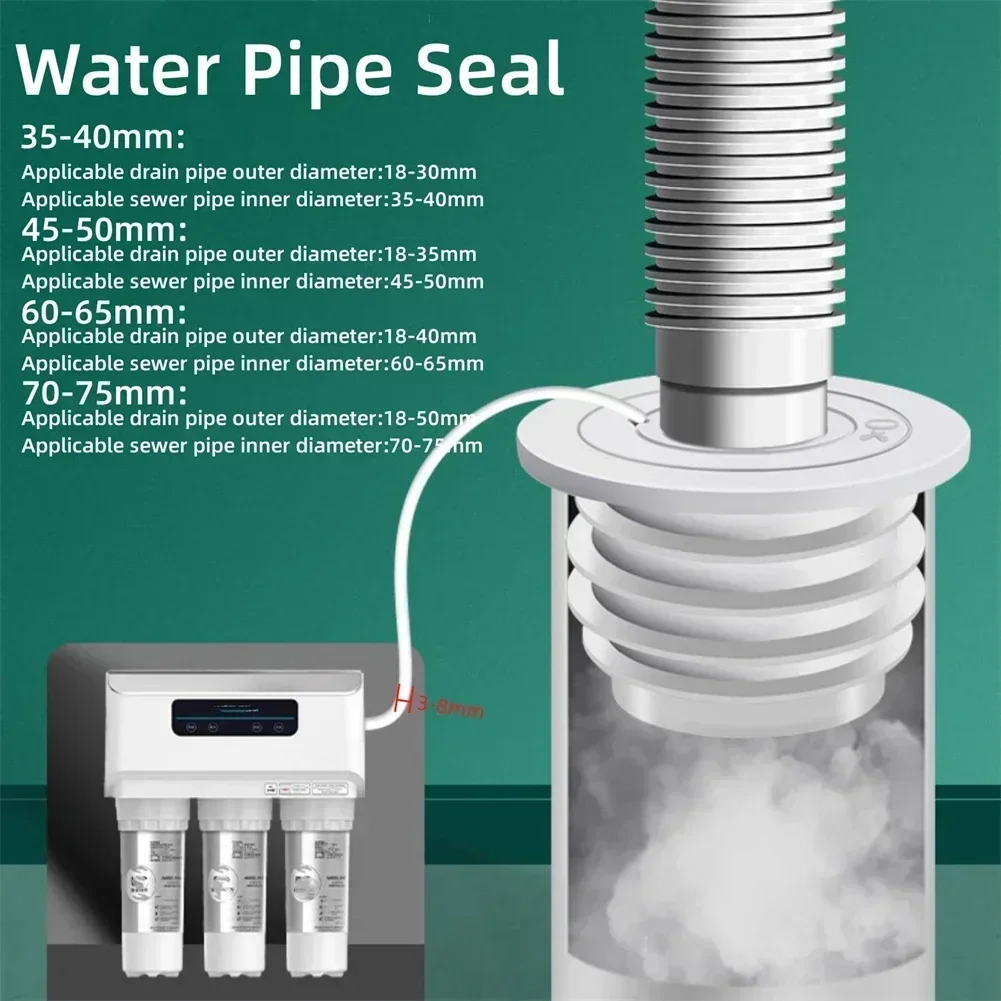 Sewer Anti-odor Floor Drain Pipe Seal Washing Machine Silicone Sealing Ring 35-75mm Inner Diameter Washing Machine Sink Drains