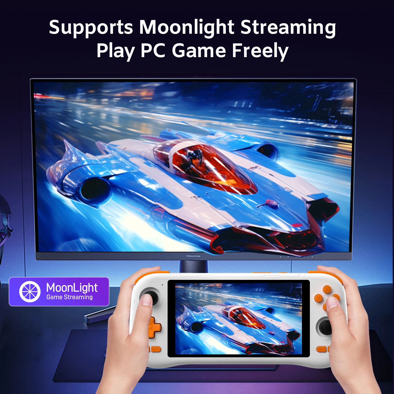 KINHANK K56 Handheld Game Console 5.5'' Touch Screen 50 Emulators for PS1/PSP/DC/SS Android 14 5000mAh WIFI5 Retro Game Player view 5