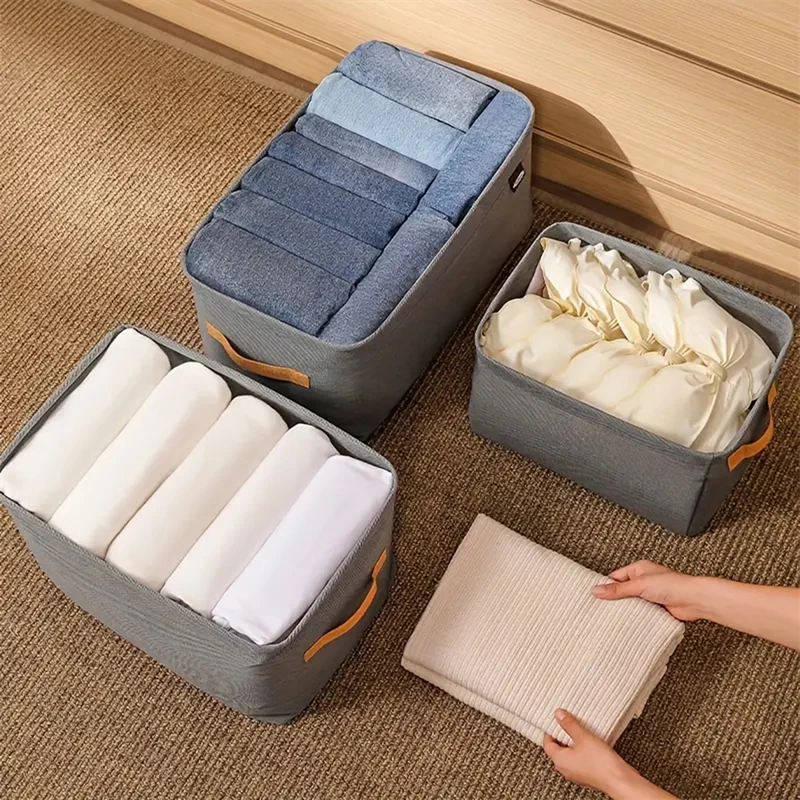 Clothes Organizer Foldable Thicken Storage Basket For Pants Sweater Underwear Clothes Household Wardrobe Sundries Storage Box 2