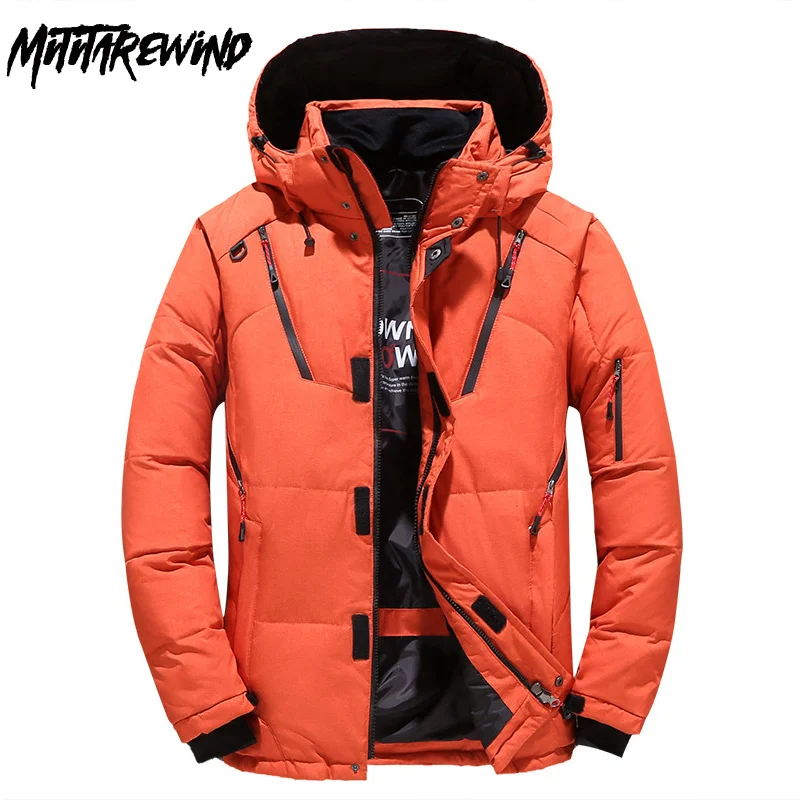 

-30 Degree Winter White Duck Down Jacket Men Parkas Coat Fashion Hooded Collar Windbreaker Down Coat Men Keep Warm Thick Jacket