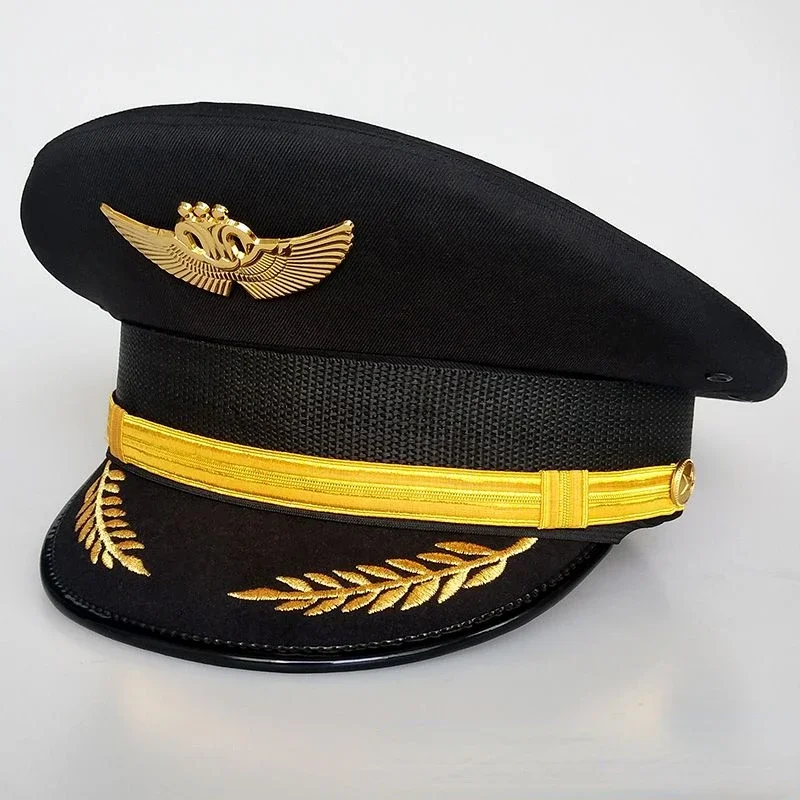 

Designer Brand Captain's Hat Big Cornice Hat Aviation Cap Pilot's Big Gorras Para Hombres Casquette Homme Hot Sell Free Mail