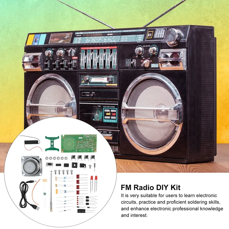 FM 라디오 DIY 키트, RDA5807 FM 라디오 리시버, 87Mhz-108Mhz 주파수 변조, TDA2822 전력 증폭기