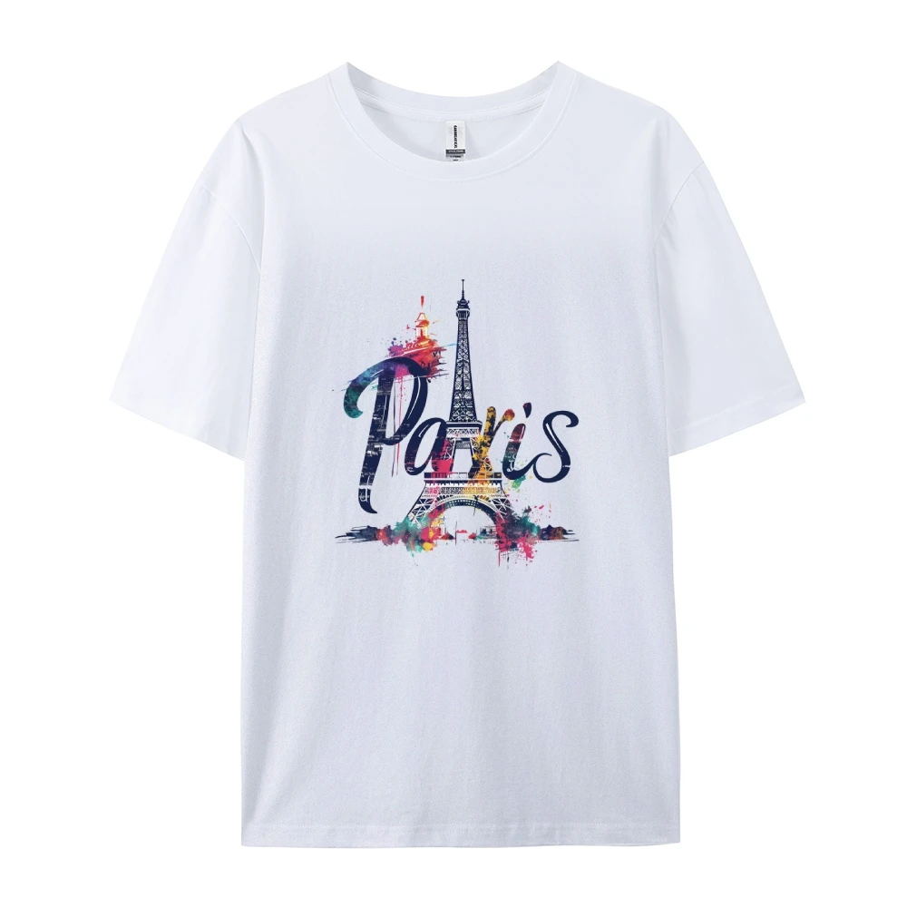 

Single Side Print, Spring and Summer short T-shirt, Cotton, Ladies, Casual wear, Paris Tower,Holiday wear,S-4XL,Super size.