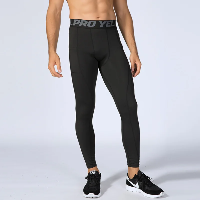 Men Running Trousers Pocket Dumbbells Tights Push Up Sweatpants Basketball Leggings Marathon Jogging Pants