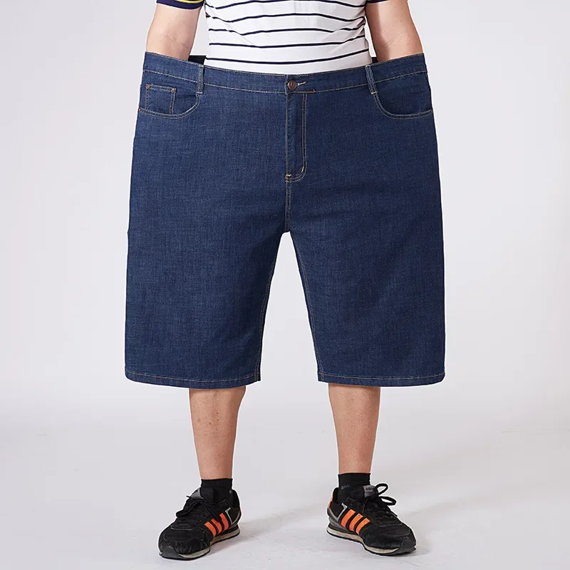 Men Extra Large Size Shorts Knee-length Summer Breeches Denim Male Bermuda Classic Stretch Plus Size 8XL Men Short Jean