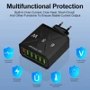 65W 6 Ports USB Charger Fast Charging QC3.0 Travel Charger For iPhone 14 Samsung Xiaomi Mobile Phone Adapter EU KR US UK Plug 3