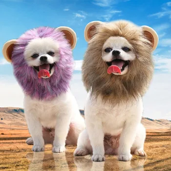Funny Pet Hat Lion Mane For Dogs Cat Cosplay Dress Up Puppy Lion Wig Costume Party.jpg