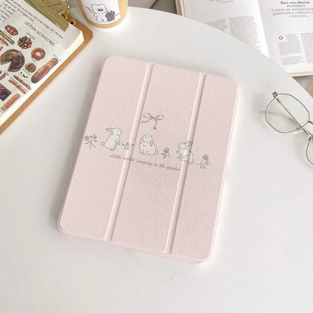 Korean Kawaii Cute Pink Rabbit Polka Dot iPad Cover