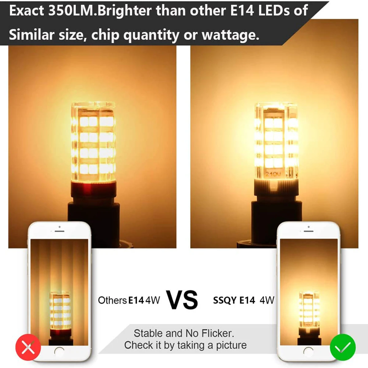 무지향성 LED 전구, 220V T3 T4 베이스 교체, 천장 선풍기, 샹들리에, 디밍 불가, E14 3W, 9W, 6 개