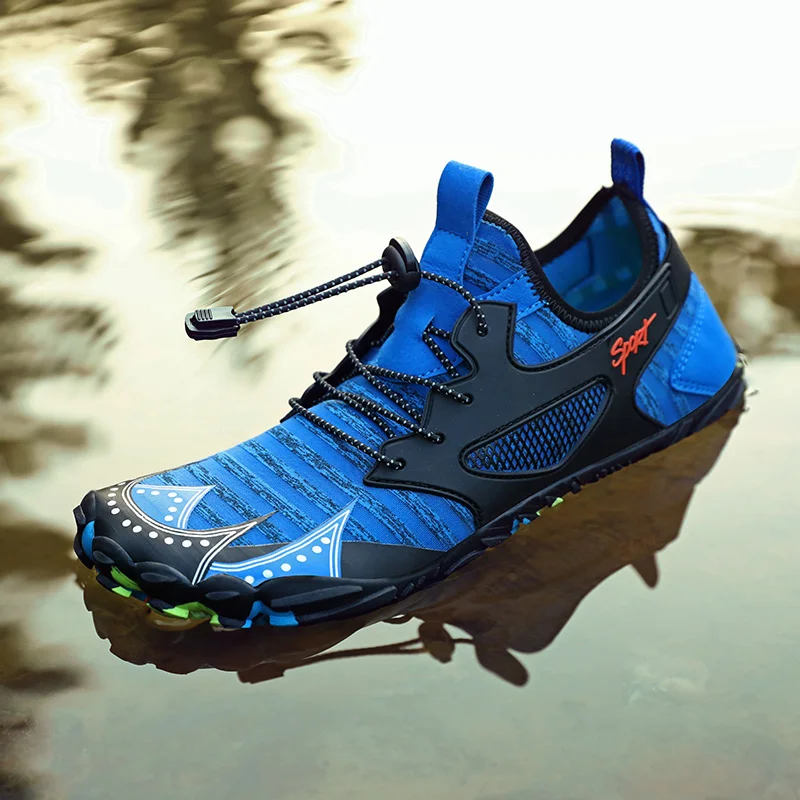 Breathable Beach Footwear For Mens Elastic Barefoot Upstream Trekking Water Shoes Quick Dry Breathable Seaside Nonslip Sneakers