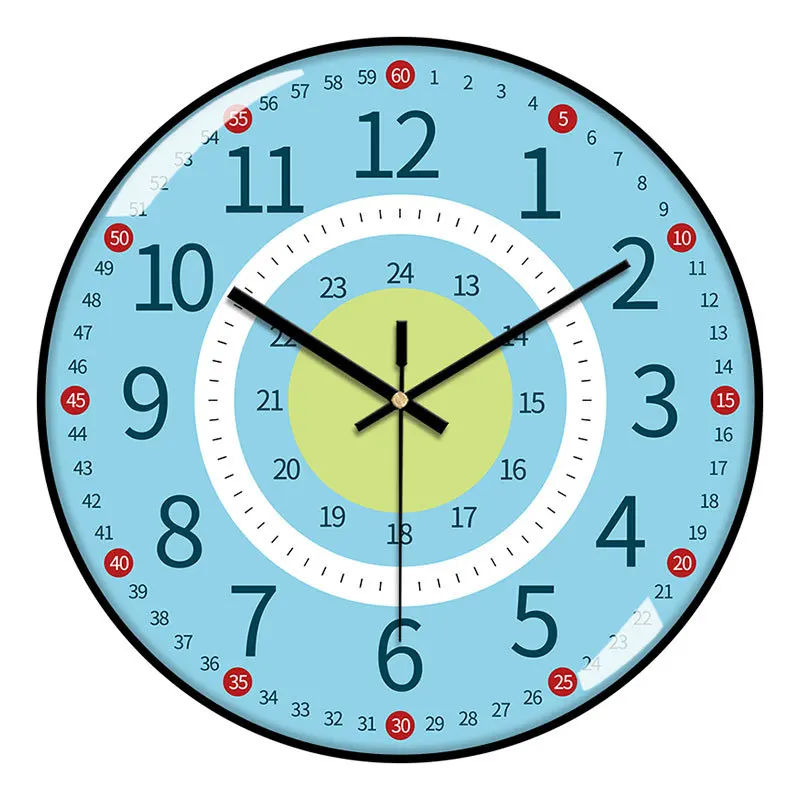 Telling Time Teaching Clock, 10 inch Silent Non Ticking, Battery Operated,  Analog Learning Clock for Kids, Perfect Wall & Kids Room Decor & School