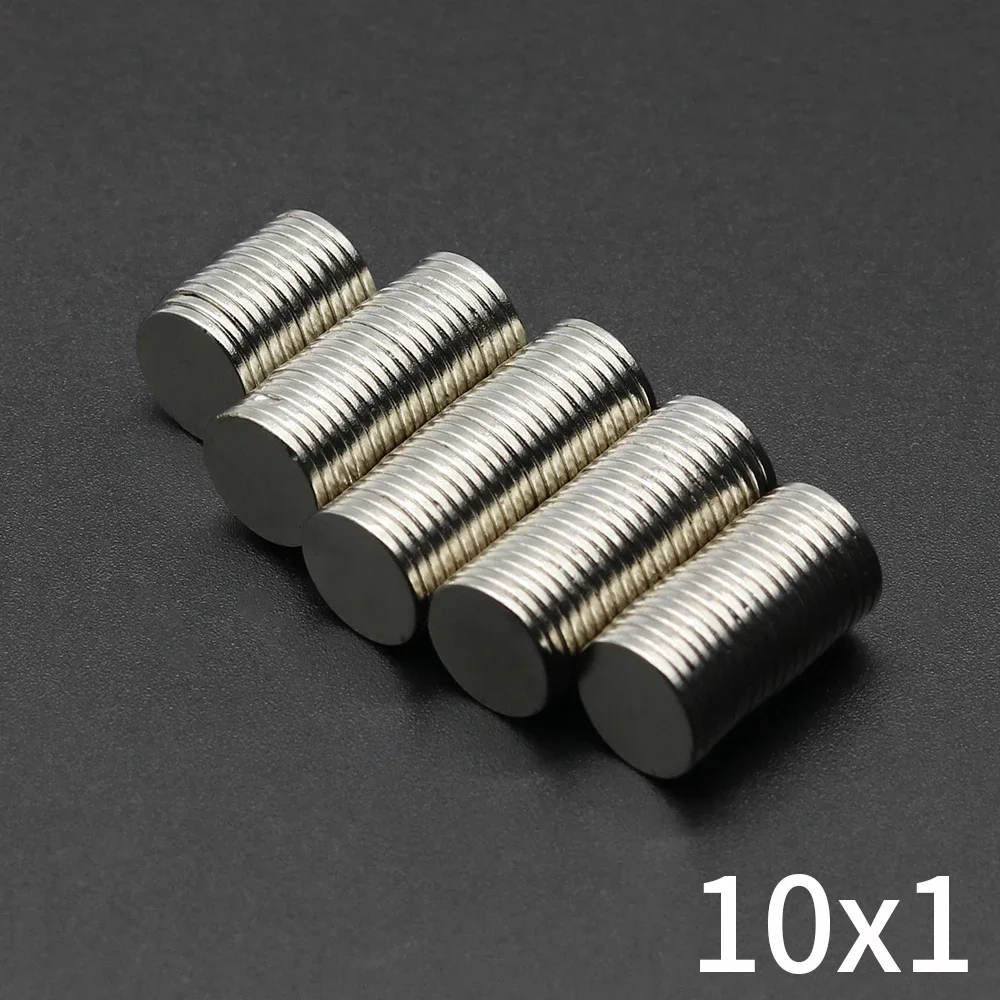 แม่เหล็กทรงกลมขนาด 10x1 มม. แม่เหล็กนีโอไดเมียมทรงพลัง N35 NdFeB แม่เหล็กถาวร แม่เหล็กติดตู้เย็น 1