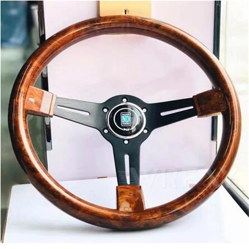 

Racing Universal Steering Wheel Imitation wood material Retro style 3 Spoke Wood