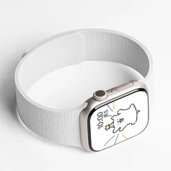 Premium Magnetic Strap - Lychee Pattern Silicone Band - S11 - 42mm (02 white)