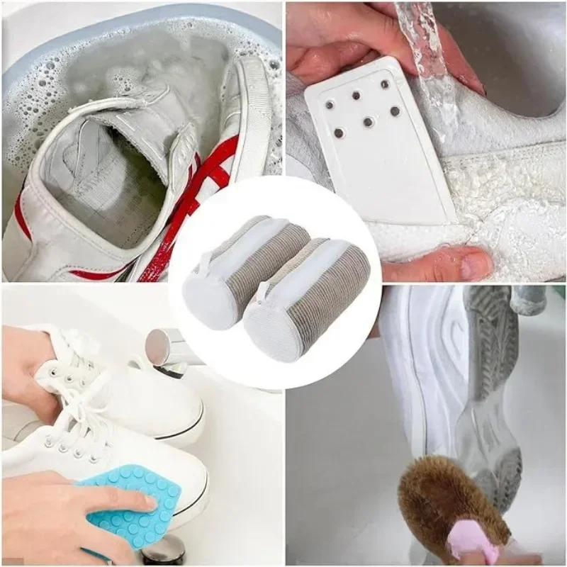 1pcs Shoe Bag for Washing Machine Chenille Velvet Lined Shoe Washing Bag Portable Fluffy Fiber Sneaker Laundry Bags 4