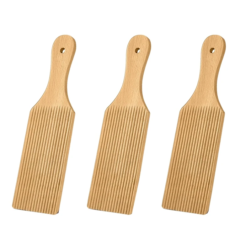 

3 Pcs Gnocchi Boards And Wooden Butter Paddles For Rolling Dough 9.1 X 2.8 In Gnocchi Paddle Pasta Making Tools Roller Durable