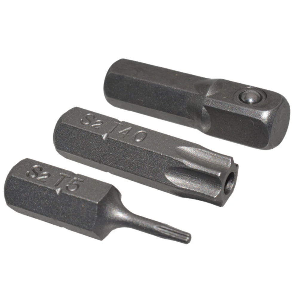 14 teile/satz 25mm Legierung Stahl Torx-schraubendreher-bits Mit Loch T5-T40 1/4 Zoll Hex Schaft Elektrische Schraube Fahrer Stern bit Set – Detail 8