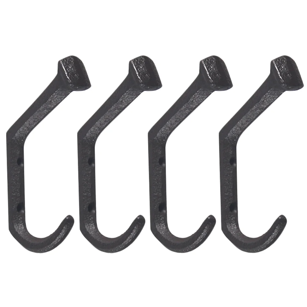 4Pcs Iron Hooks Heavy Duty Coat Hooks Wall Mounted Door Pastoral Style Coat Hangers wall mount hooks self adhesive hooks self adhesive wall hooks adhesive wall hooks coat hook