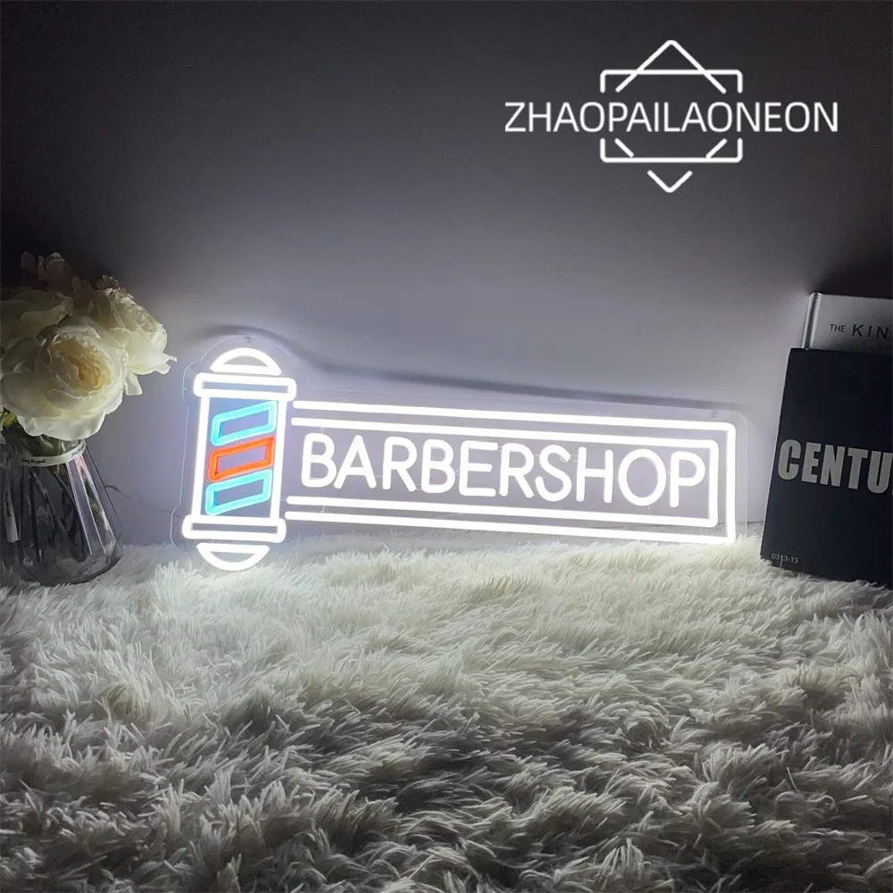 Neon Led Sign Hair Salon Barber Shop Decoration Neon Light Up Sign Open Welcome LED Neon Light Hair Room Decor Wall LED Lamp