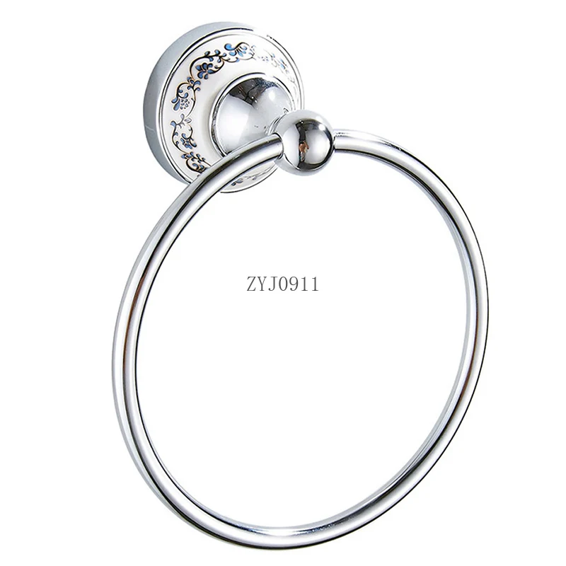 *Vintage Style Bathroom Towel Ring Wall Mount Holder Towel Rack Chrome Plate Stainless Steel Bathroom Accessories With Ceramic