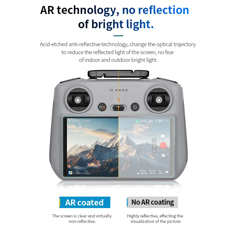 Drone Accessories For DJI RC/RC2 Remote Control Screen Protector AR Anti-reflection Tempered Film For Mavic 3/Air 3/2S/Mini 3/4 Pro
