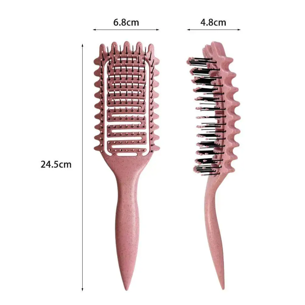 Curl Defining Brush,Hair Comb For Curly Hair,Curl With Prongs Define Styling Brush,Curved Vented Detangling Brush Styling Tool