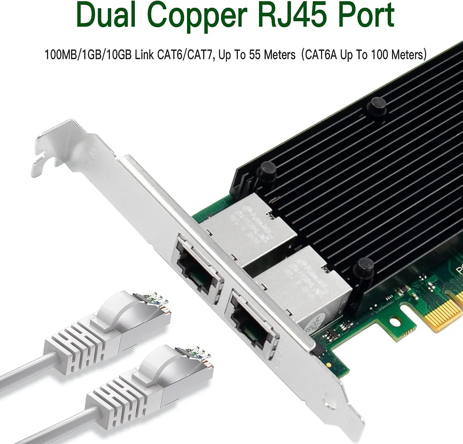 Dual Port 10GbE RJ-45 PCI-Express X4 Gigabit Ethernet Server