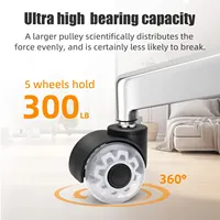 ล้อเลื่อนไร้เสียงอเนกประสงค์5ชิ้นสำหรับสำนักงานล้อฐานเก้าอี้ยางแบบนิ่มปลอดภัยลูกกลิ้งอุปกรณ์เหล็กเครื่องตกแต่งบ้านล้อเก้าอี้สำหรับโต๊ะทำงาน 3