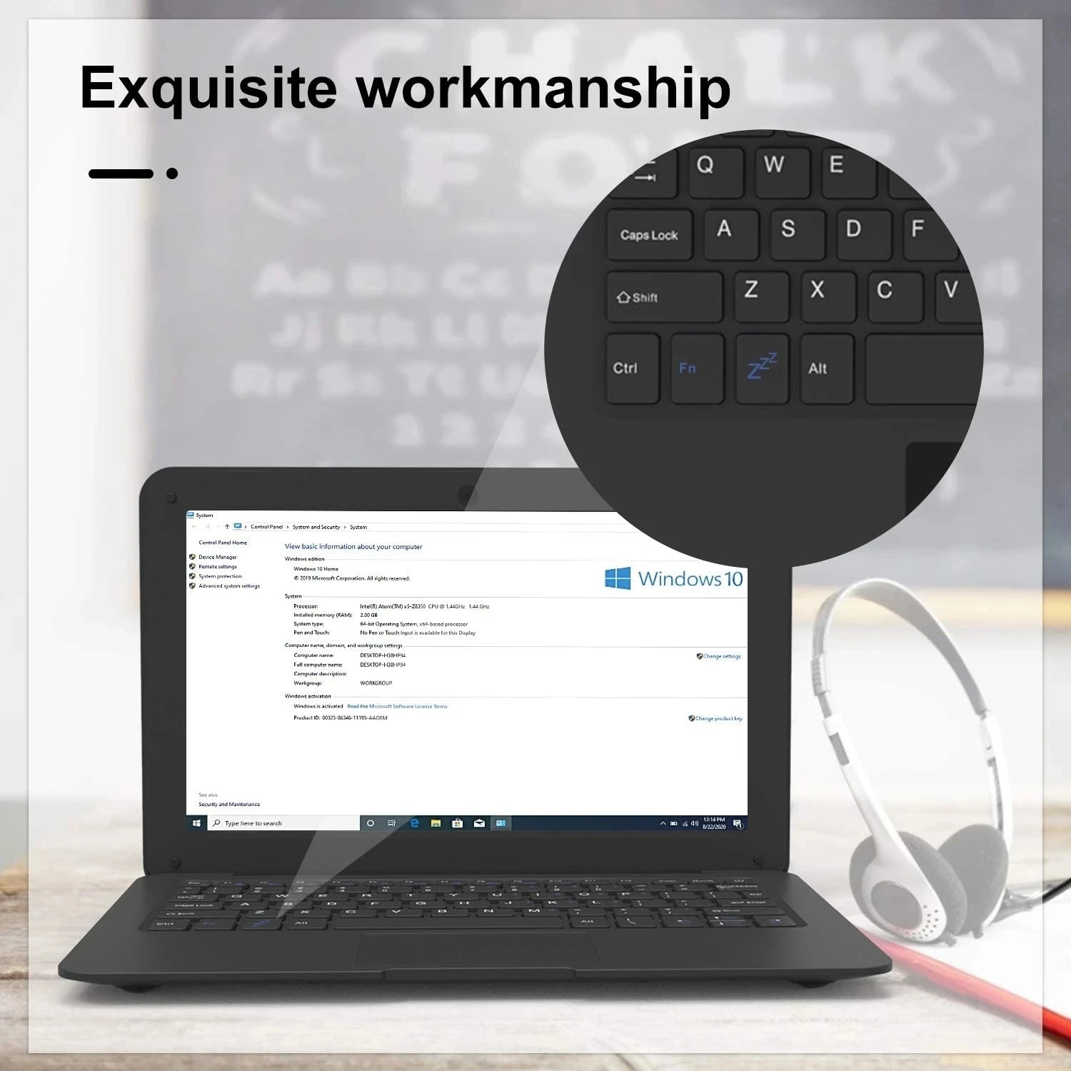 Windows10 Laptop 10.1inch Notebook Computer Learning Laptop Netbook for Kids Men Women (3GB/64GB) 2