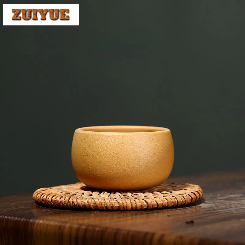 2pc/lot Chinese Purple Clay Teacup Traditional Beauty Tea Set Portable Personal Single Cup Handmade Custom Tea Accessories 55ml