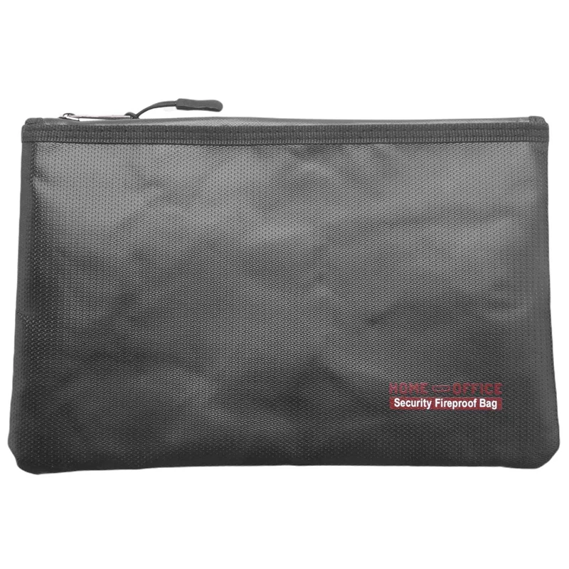 

2X Portable Fireproof Waterproof Document Envelope File Folder Cash Pouch Fireproof Money Bag Lipo Safe Bag B