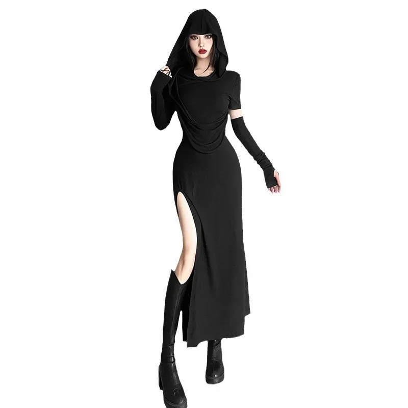 Solid Dress for Women O-Neck Full Sleeve High Waisted Dresses 2024 New  Fashion Elegant Vintage Casual Female Dress - AliExpress 200000345
