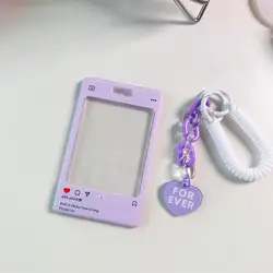 Adorable Camera - Shaped Kawaii Photo Card Holder & Protective Display Sleeves - Cute Stationery Gift (Purple)