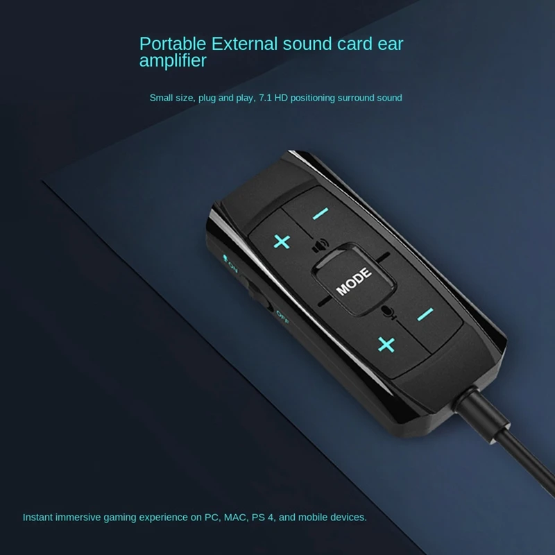 External Sound Card 7.1 Channel 3D Audio Adapter 3.5Mm Gaming Headsets Earphones Accessories For PS5 Desktop Notebook