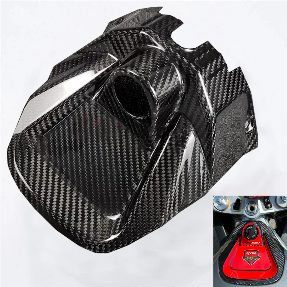 

Motorcycle Real Carbon Fiber Front Fuel Gas Tank Key Cover Cowl Panel Fairing For Aprilia RS660 2020 2021 2022 2023 RS 660 Parts