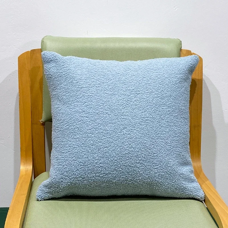 Light Blue Teddy plush faux fur pillow cover